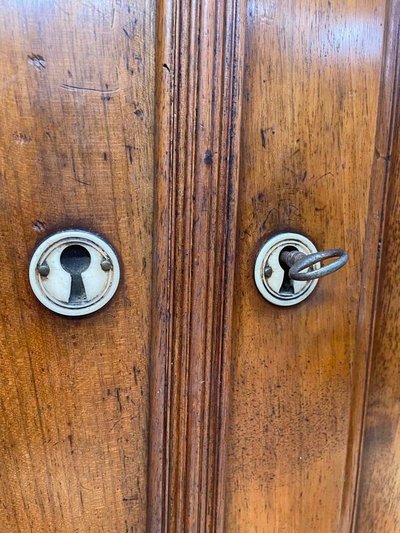 Louis Philippe era wardrobe in walnut and plating