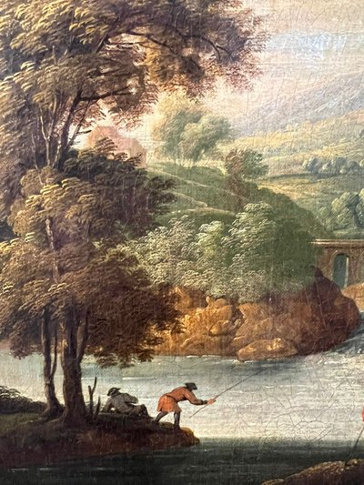 Anonymous, 18th century, a) b) "Landscape with Figures"