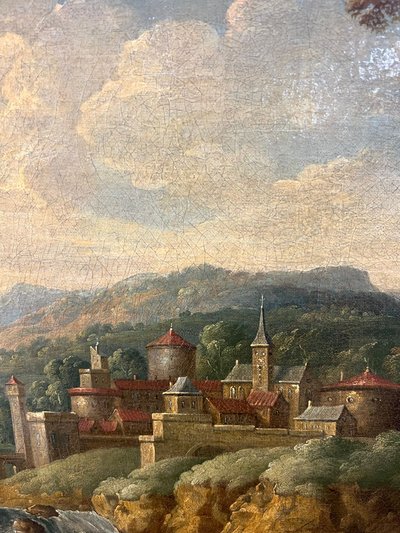 Anonymous, 18th century, a) b) "Landscape with Figures"