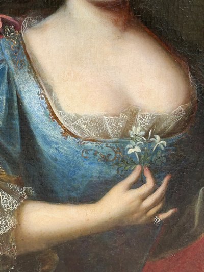 Portrait Of An Elegant Woman Oil On Canvas 18th century period