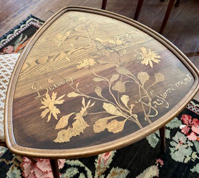 Art Nouveau pedestal table signed Gallé