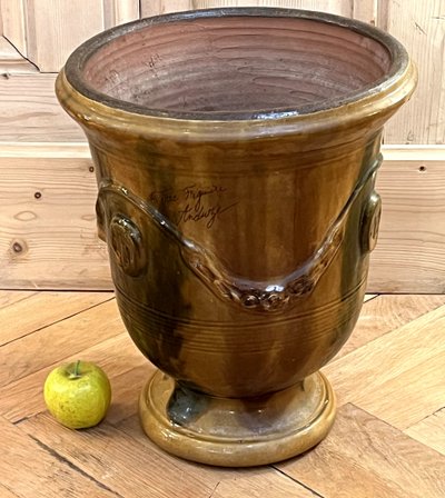 Vase von Anduze aus glasiertem Terrakotta Flammé