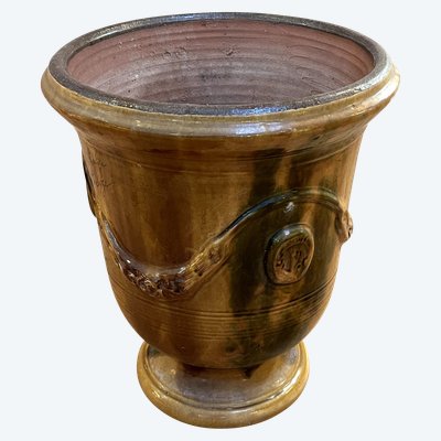 Vase von Anduze aus glasiertem Terrakotta Flammé