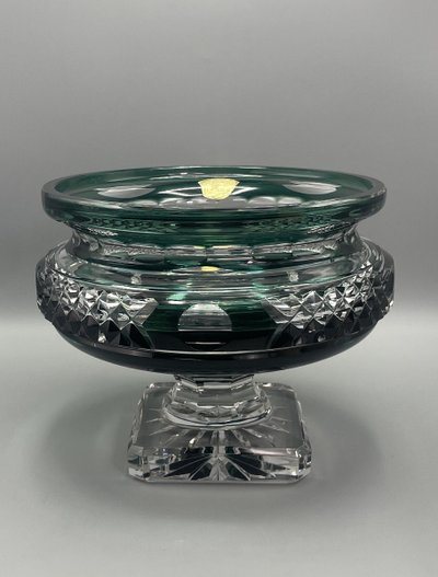 Milieu de table emmeraude cristal Val Saint Lambert