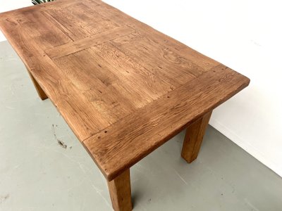Solid oak extensible table - France, 1950s