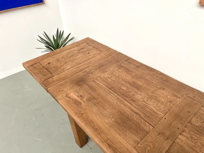 Solid oak extensible table - France, 1950s