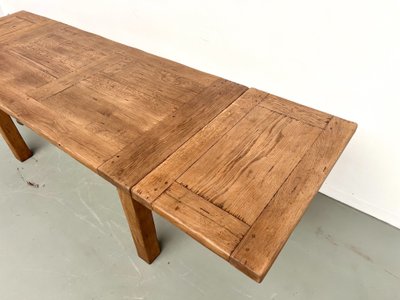 Solid oak extensible table - France, 1950s