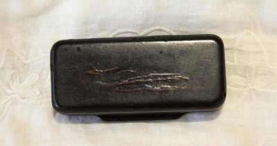 Tabakdose, Dose, aus Horn mit Kompass 19. Jahrhundert