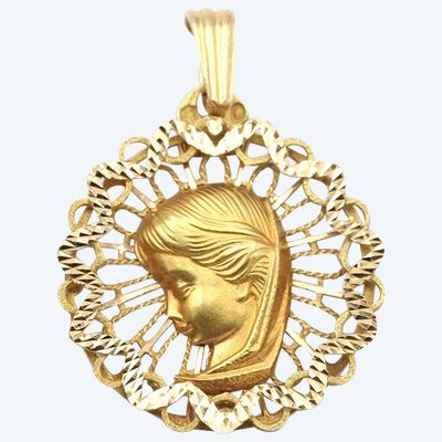 Medaglia di battesimo Vergine Maria in oro 18 carati, medaglia di comunione in oro bapteme, communiante