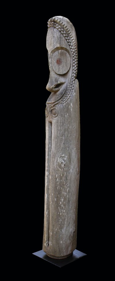 Slotted drum, Traditional Oceanian Instrument, Tribal Art, Pacific sculpture, 235 cm
