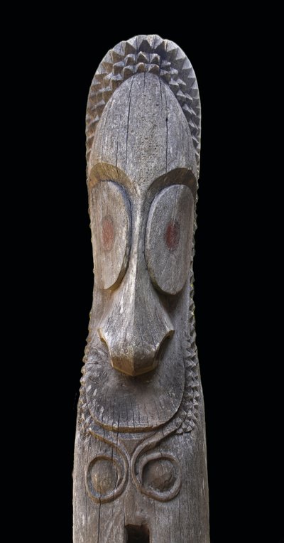 Slotted drum, Traditional Oceanian Instrument, Tribal Art, Pacific sculpture, 235 cm
