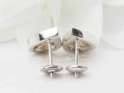 Ohrringe aus Weißgold, Citrin und Diamanten