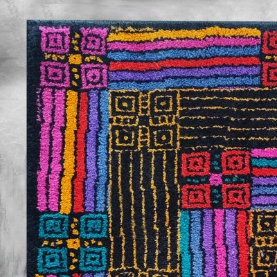 Magnifique tapis géométrique en laine italienne des années 1980 par Missoni pour T&J Vestor