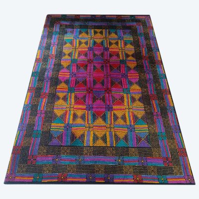 Magnifique tapis géométrique en laine italienne des années 1980 par Missoni pour T&J Vestor