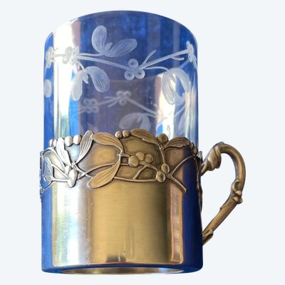 Porta in vetro in stile liberty.