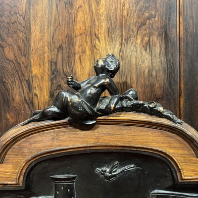 Magnifique paire de lits anciens sculptés du XIXe siècle