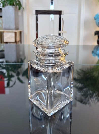Art Deco modernist condiment server - Crystal and Macassar Ebony