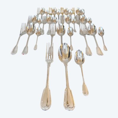 Set completo di 37 pezzi in metallo argentato - Posate - Set regalo