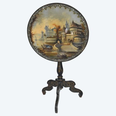 Tavolo con piedistallo d'epoca Napoleone III