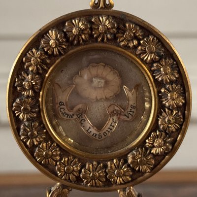 18th century bronze reliquary on marble base