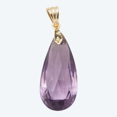 Anhänger aus Gelbgold und Amethyst-Briolette