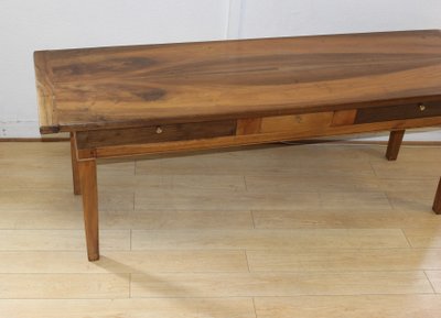 Table de ferme en noyer XIX 