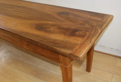 Table de ferme en noyer XIX 