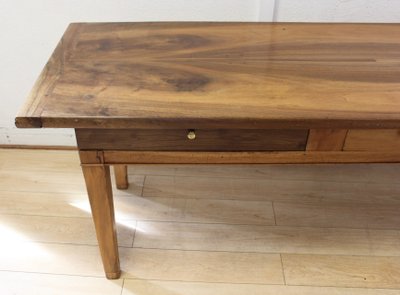 Table de ferme en noyer XIX 