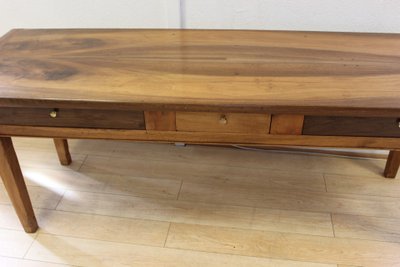 Table de ferme en noyer XIX 