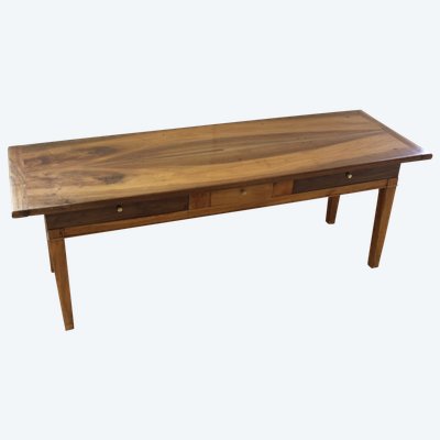 Table de ferme en noyer XIX 