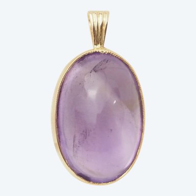 Anhänger aus Gelbgold und Amethyst-Cabochon