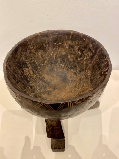 Coupe en bois sculpté MOSSI du Burkina Faso
