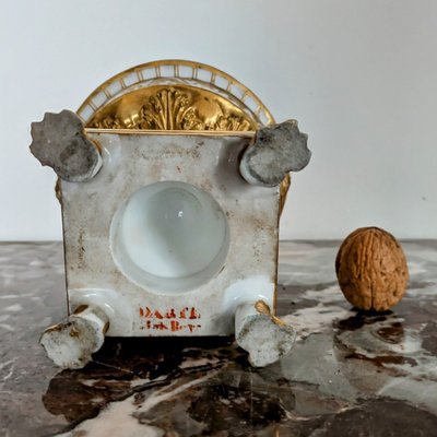 Darte Frères - piccolo calamaio Impero, Restauro - porcellana dorata
