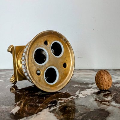 Darte Frères - piccolo calamaio Impero, Restauro - porcellana dorata