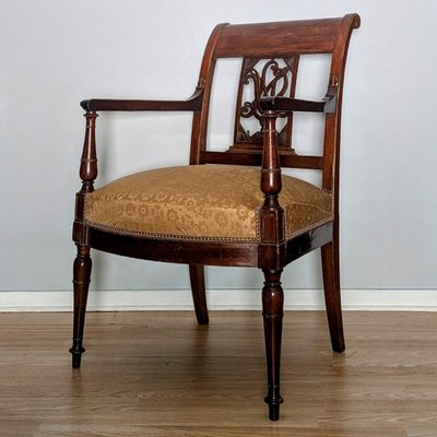 Cressent - Empire period desk chair - mahogany and silk