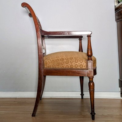 Cressent - Empire period desk chair - mahogany and silk