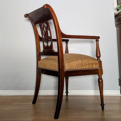 Cressent - Empire period desk chair - mahogany and silk