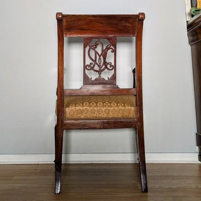 Cressent - Empire period desk chair - mahogany and silk