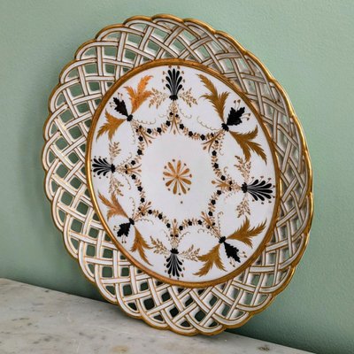 Darte Frères - rare openwork porcelain dish - Consulate, Empire
