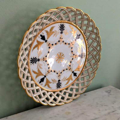 Darte Frères - rare openwork porcelain dish - Consulate, Empire