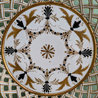 Darte Frères - rare openwork porcelain dish - Consulate, Empire