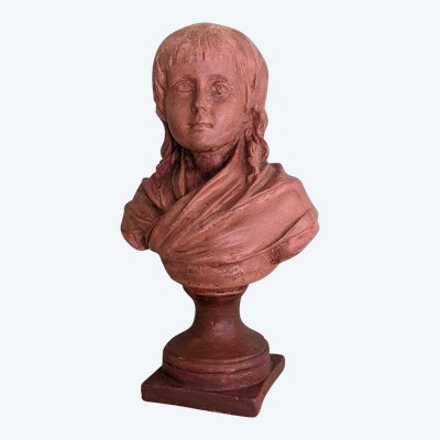Houdon, nach - Terrakotta-Büste von Ludwig XVII.