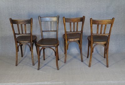 Set of 4 bistro chairs by Fischel 1930 N° 132 1/2, no Thonet