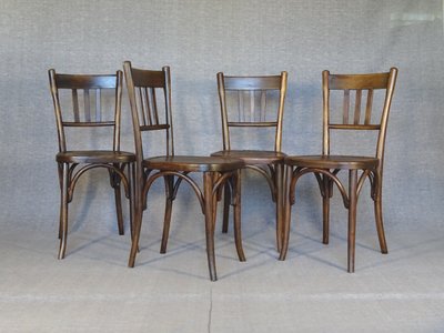 Set of 4 bistro chairs by Fischel 1930 N° 132 1/2, no Thonet