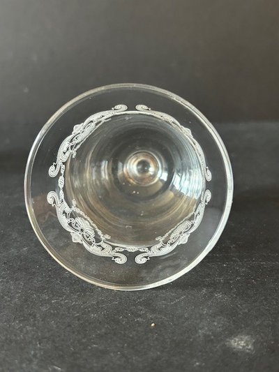 Paar Gläser mit Pomponette - Kristallglas mit Gravur