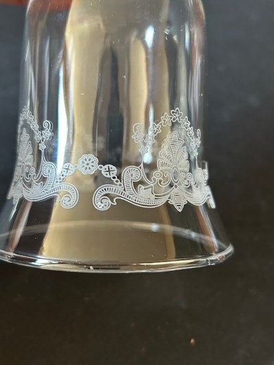 Paar Gläser mit Pomponette - Kristallglas mit Gravur