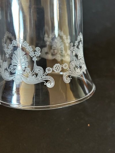 Paar Gläser mit Pomponette - Kristallglas mit Gravur