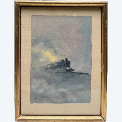 André des Gachons (1871-1951) - Locomotive à vapeur