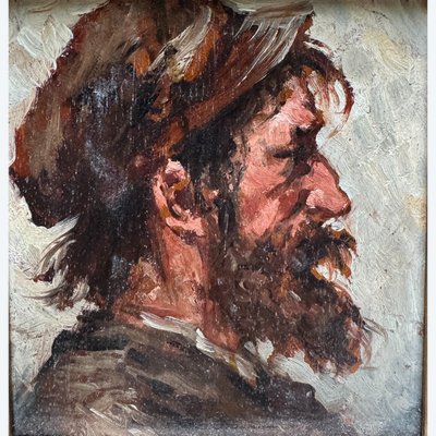 Scuola francese della fine del XIX secolo - Ritratto di uomo di profilo, 1890 ca.