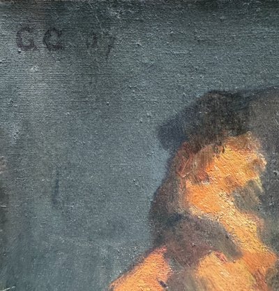 Scuola francese - Ritratto di uomo di profilo, monogramma GG, 1907
